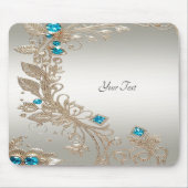 Versieren Gold Blue Stones Mousepad Muismat (Voorkant)