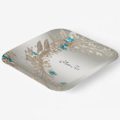 Versieren Gold Blue Stones Papier Bord (Gebogen)