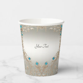 Versieren Gold Blue Stones Papier Cups Papieren Bekers
