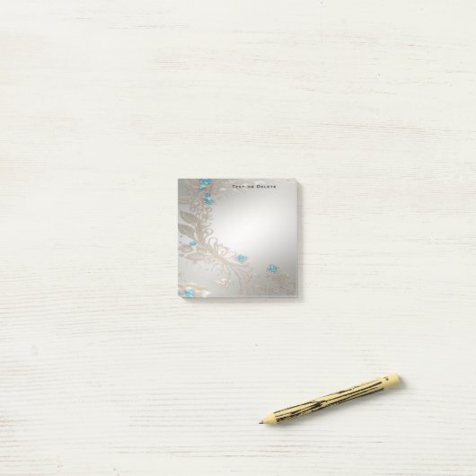 Versieren Gold Blue Stones Post it Notes (Op bureau)