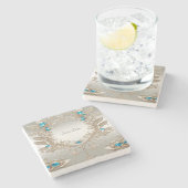 Versieren Gold Blue Stones Stone Onderzetter (Zijkant)