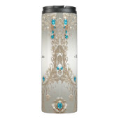 Versieren Gold Blue Stones Thermal Tumbler Thermosbeker (Achterkant)