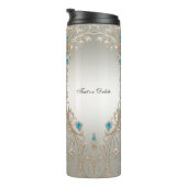 Versieren Gold Blue Stones Thermal Tumbler Thermosbeker (Geroteerd rechts)