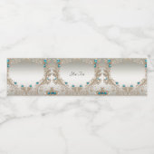 Versieren Gold Blue Stones Water Bottle Label Waterfles Etiket (Enkel label)