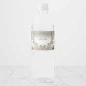 Versieren Gold Blue Stones Water Bottle Label Waterfles Etiket (Voorkant)