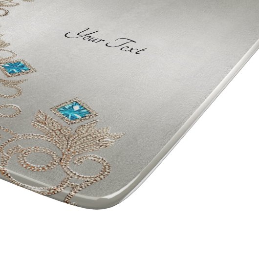 Versieren Goud Blauwe Stenen Snijplank (Hoek)