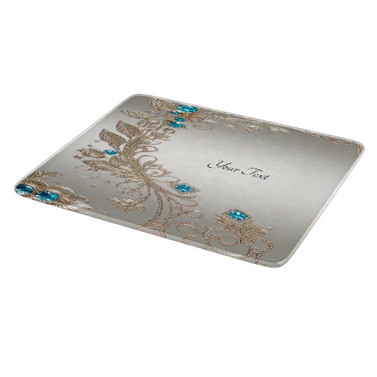 Versieren Goud Blauwe Stenen Snijplank (Hoek)