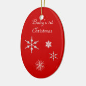 Versiering-baby 1st met Sneeuwvlokken Keramisch Ornament (Links)