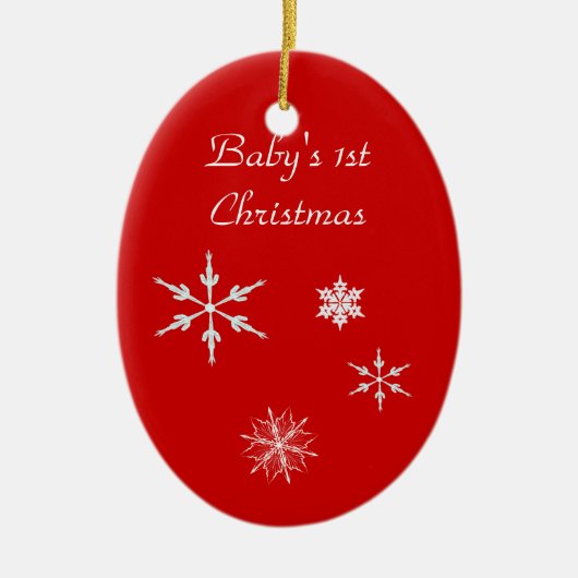 Versiering-baby 1st met Sneeuwvlokken Keramisch Ornament (Voorkant)