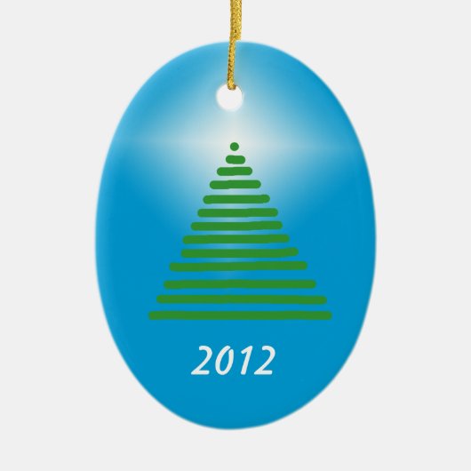 Versiering - Boom met ster Keramisch Ornament (Voorkant)