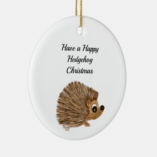 Versiering, boomdecor, egel, tiencadeau, keramisch ornament (Rechts)