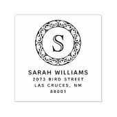 Versiering Cirkelmonogram Aangepast adres Zelfinktende Stempel (Design)