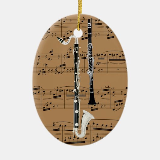 Versiering - Clarinets - Kies uw kleur Keramisch Ornament (Voorkant)