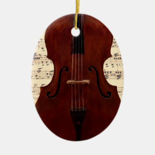 Versiering - Dubbele baasclose-up met tapemuziek Keramisch Ornament