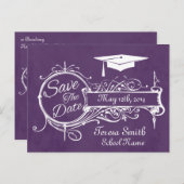  versiering en krijt Afstuderen sparen de Datum Briefkaart (Voorkant / Achterkant)