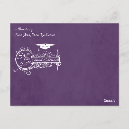  versiering en krijt Afstuderen sparen de Datum Briefkaart (Achterkant)