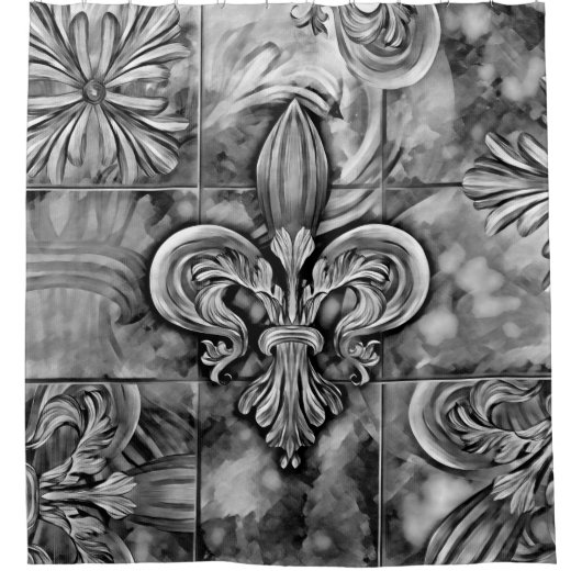  versiering Fleur-de-lis Douchegordijn (Voorkant)
