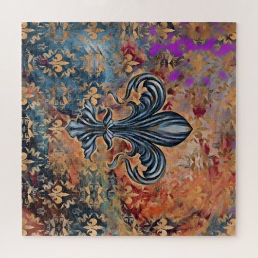  versiering Fleur-de-lis Legpuzzel (Horizontaal)