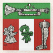 versiering glazen onderzetter (Voorkant)