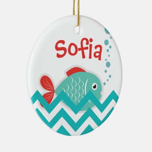 versiering in "Fish"-ontwerp Keramisch Ornament (Rechts)