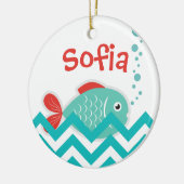 versiering in "Fish"-ontwerp Keramisch Ornament (Links)