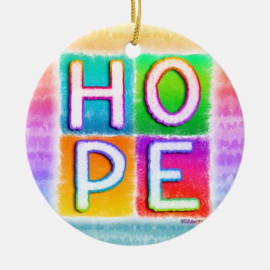 Versiering - Inspiratie, HOPE Keramisch Ornament (Voorkant)