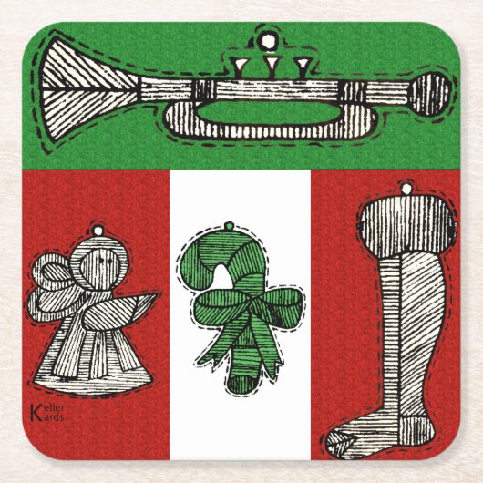  versiering kartonnen onderzetters (Voorkant)