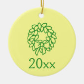 Versiering - Kerstauw en slee Keramisch Ornament (Voorkant)