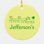 Versiering - Kerstauw en slee Keramisch Ornament (Achterkant)