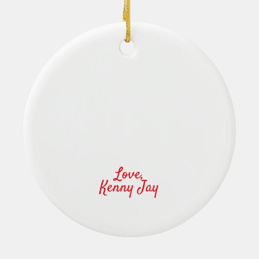 Versiering kerstfoto Merry Keramisch Ornament (Achterkant)