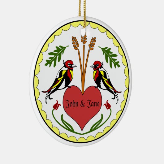 Versiering - Lange, Happy Relatie Hex Keramisch Ornament (Rechts)