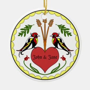 Versiering - Lange, Happy Relatie Hex Keramisch Ornament