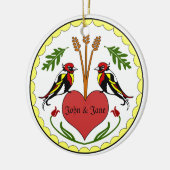 Versiering - Lange, Happy Relatie Hex Keramisch Ornament (Links)