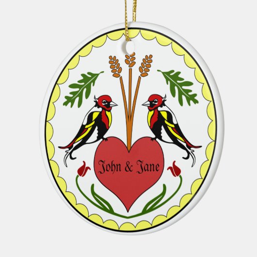 Versiering - Lange, Happy Relatie Hex Keramisch Ornament (Links)