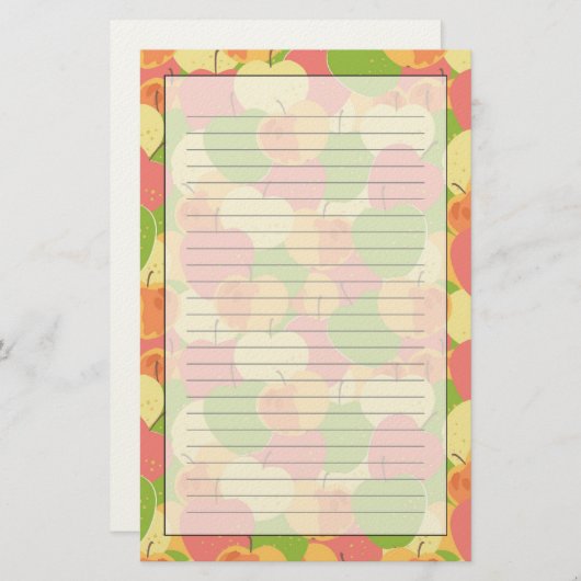 Versiering met appels briefpapier (Voorkant / Achterkant)