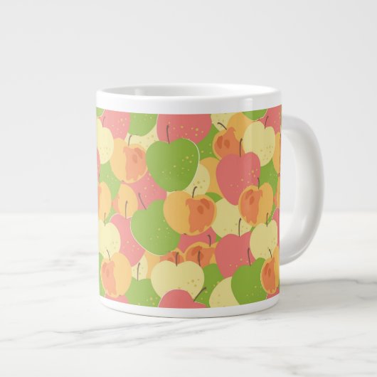 Versiering met appels grote koffiekop (Voorkant rechts)