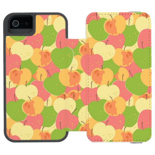 Versiering met appels incipio iPhone portemonnee hoesje (Agenda Open)