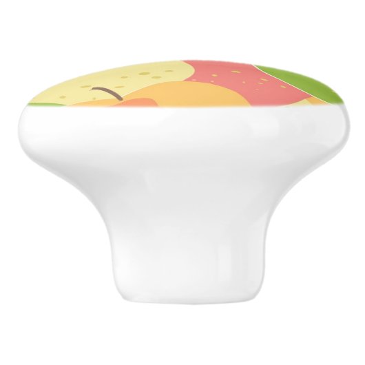 Versiering met appels keramische knop (Zijkant)