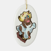 Versiering met een grappig hippo-karakter. keramisch ornament (Rechts)