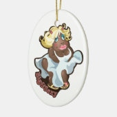Versiering met een grappig hippo-karakter. keramisch ornament (Links)