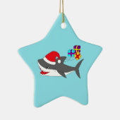 Versiering met een schattige feestelijke haai keramisch ornament (Rechts)