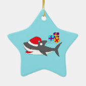 Versiering met een schattige feestelijke haai keramisch ornament (Achterkant)