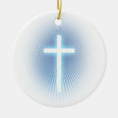 Versiering met kruis keramisch ornament (Voorkant)