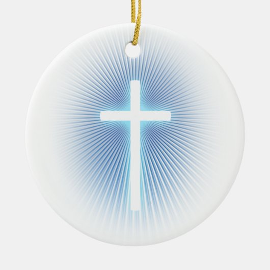 Versiering met kruis keramisch ornament (Voorkant)