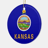 Versiering met vlag van Kansas Keramisch Ornament (Links)