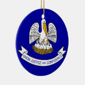 Versiering met vlag van Louisiana Keramisch Ornament (Rechts)