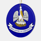 Versiering met vlag van Louisiana Keramisch Ornament (Links)