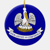 Versiering met vlag van Louisiana Keramisch Ornament (Achterkant)