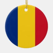 Versiering met vlag van Roemenië Keramisch Ornament (Voorkant)