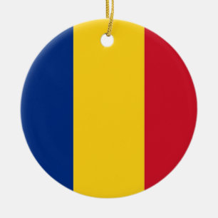 Versiering met vlag van Roemenië Keramisch Ornament